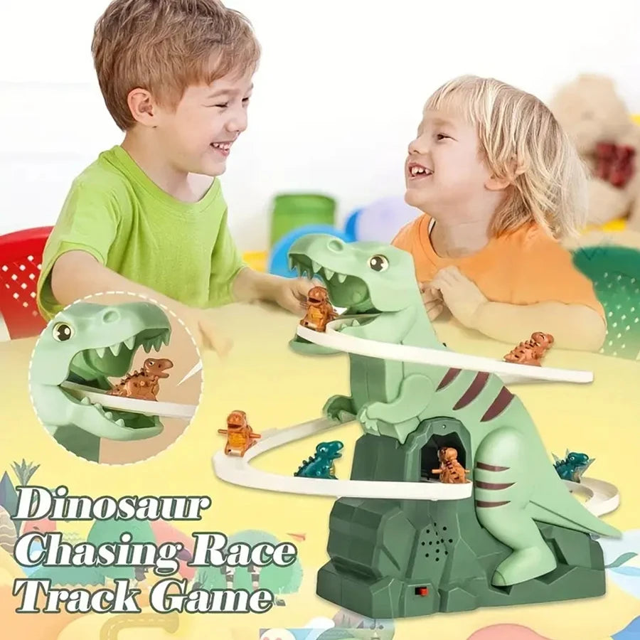 Toddler Dinosaur Climbing Slide Stairs Toy Electric Race Track Game Fun Slide Roller Coaster Toy for Children's Gifts