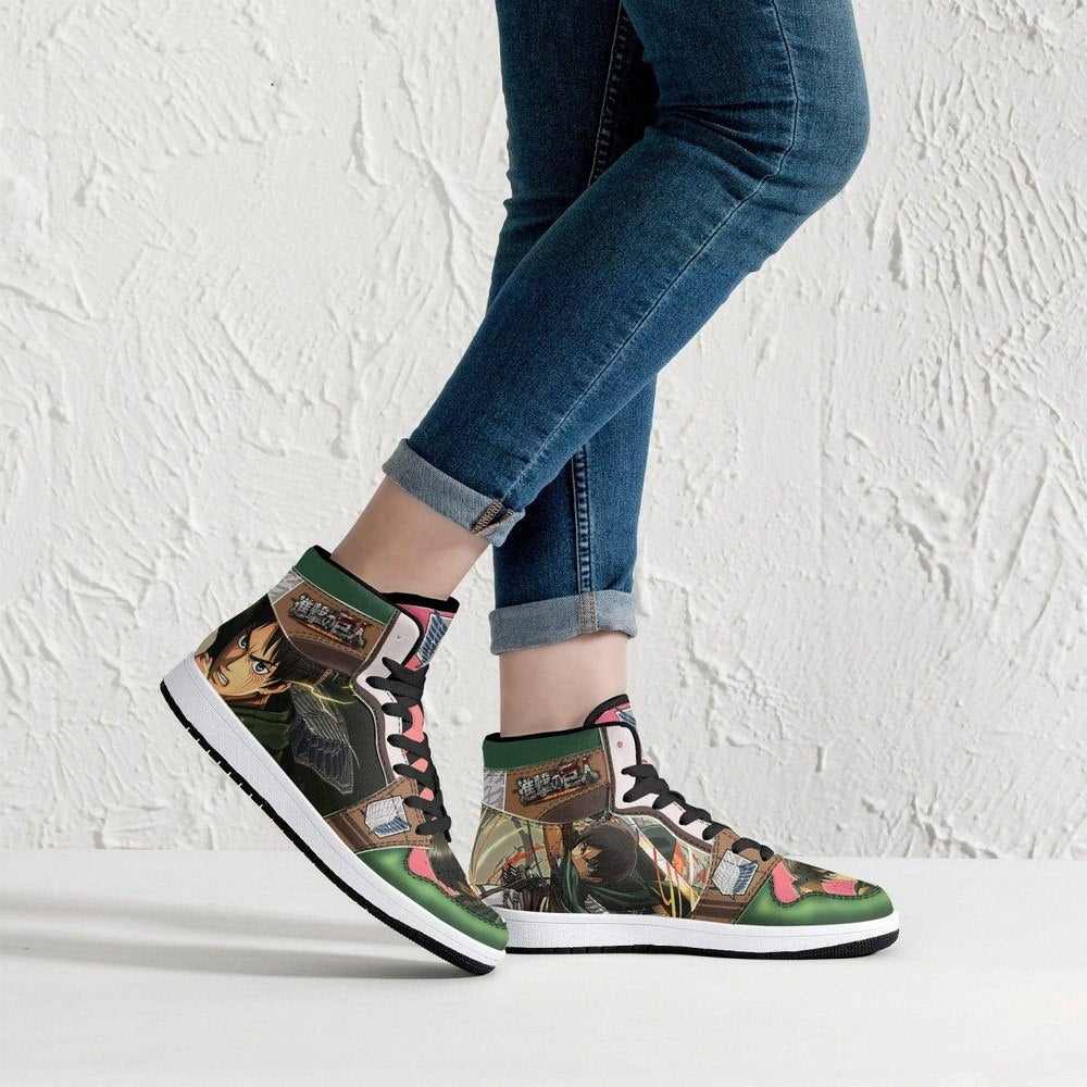 Eren Yeager Survey Corps Shingeki No Kyojin JD1 High Top Shoes